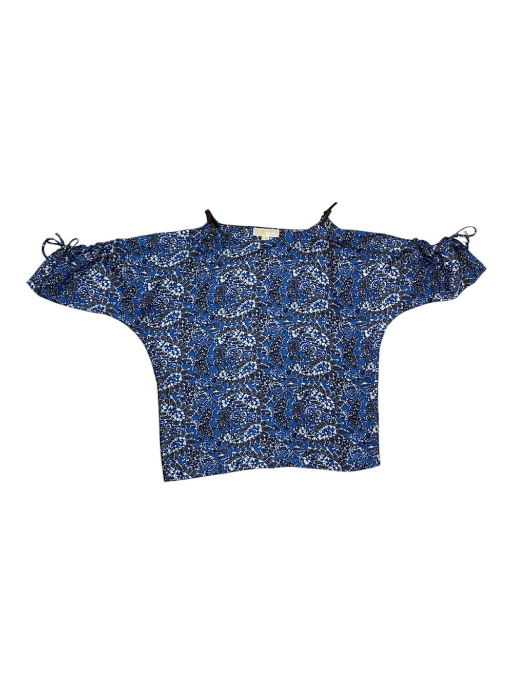 ⭐️ Michael Kors Blue Printed Cold-Shoulder Top- size medium